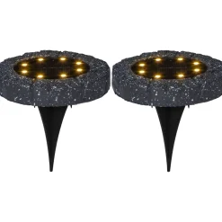 Aurinkokennovalaisin Star Trading Lawnlight Ø11cm 2 kpl musta