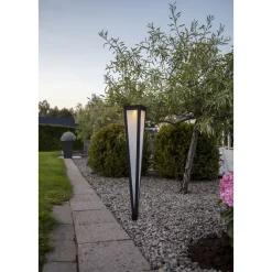 Aurinkokennovalaisin Star Trading Pyramis Ø10cm musta