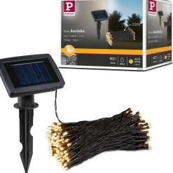 Aurinkokennovaloketju Paulmann Aurinka IP44 3000K 60 valoa 7.9m musta