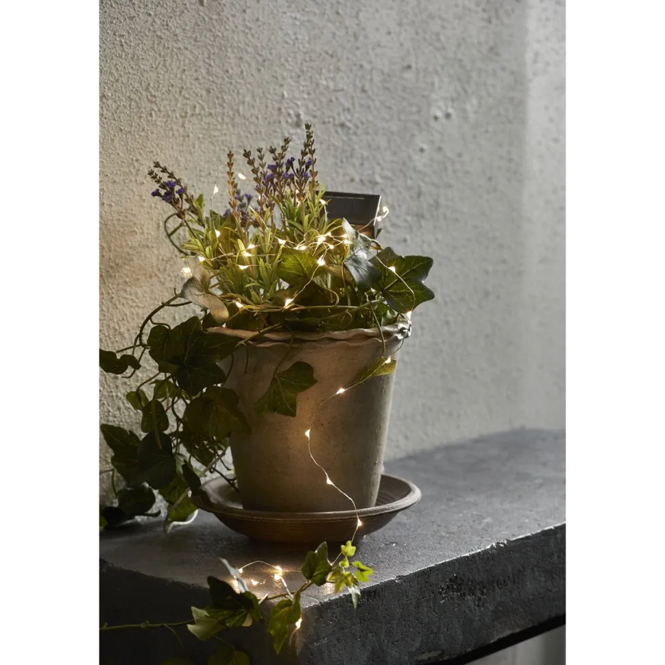 Aurinkokennovalosarja Star Trading Dew Drop, 500cm, hopea