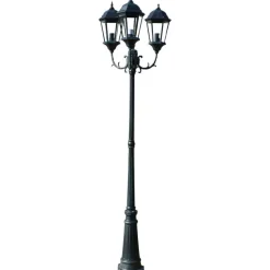 Brighton puutarhan valotolppa 3-lyhtyä 230cm tumman