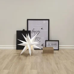 3D LED-valotähti Star Trading Alice, ulkokäyttöön, 60cm, valkoinen
