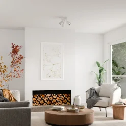 Design-spottivalaisin Sessak Kippo, 3-os, Ø25cm, valkoinen