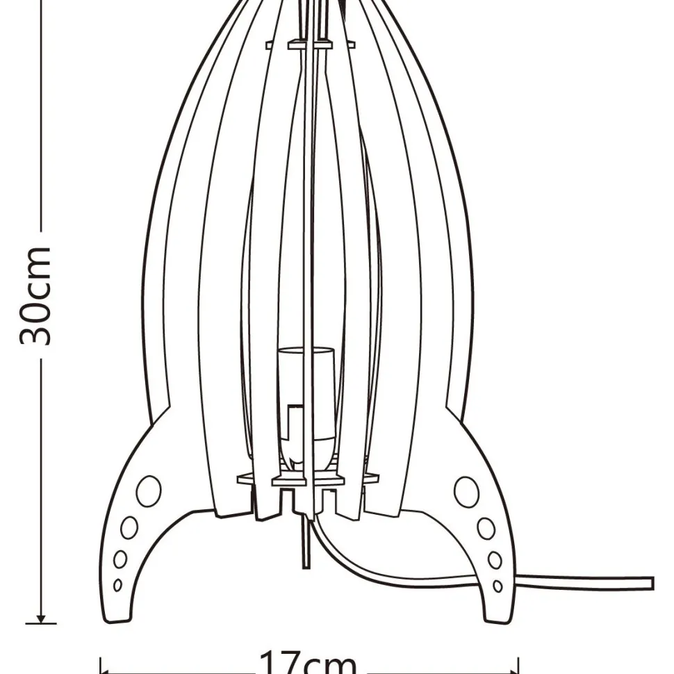 DIY-pöytävalaisin Heat Rocket tee-se-itse 30cm E14 puu valkoinen