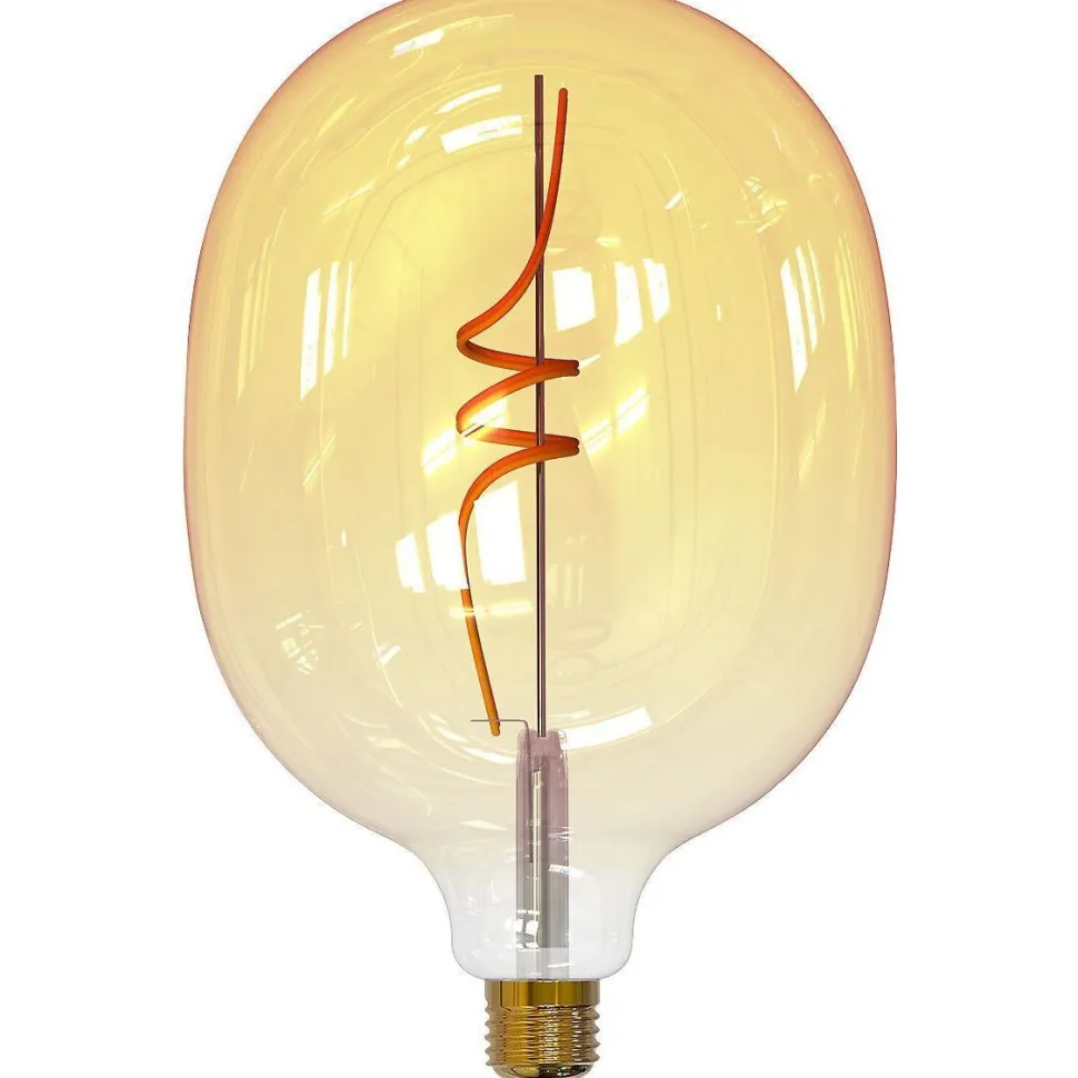 Filamenttilamppu Airam SmartHome SPIRAL FILAMENT, 4.9W, E27, 380lm, 1800-3000K, amber
