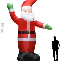 Ilmatäytteinen joulupukki LED-valoilla, IP44, 4,5 m