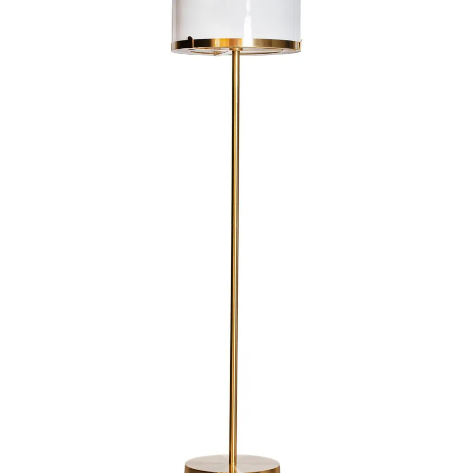 Jalkalamppu By Rydéns Marcel 150cm E27 himmennin messinki/valkoinen