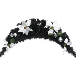 Joulukaari LED-valoilla, musta, 90cm, PVC