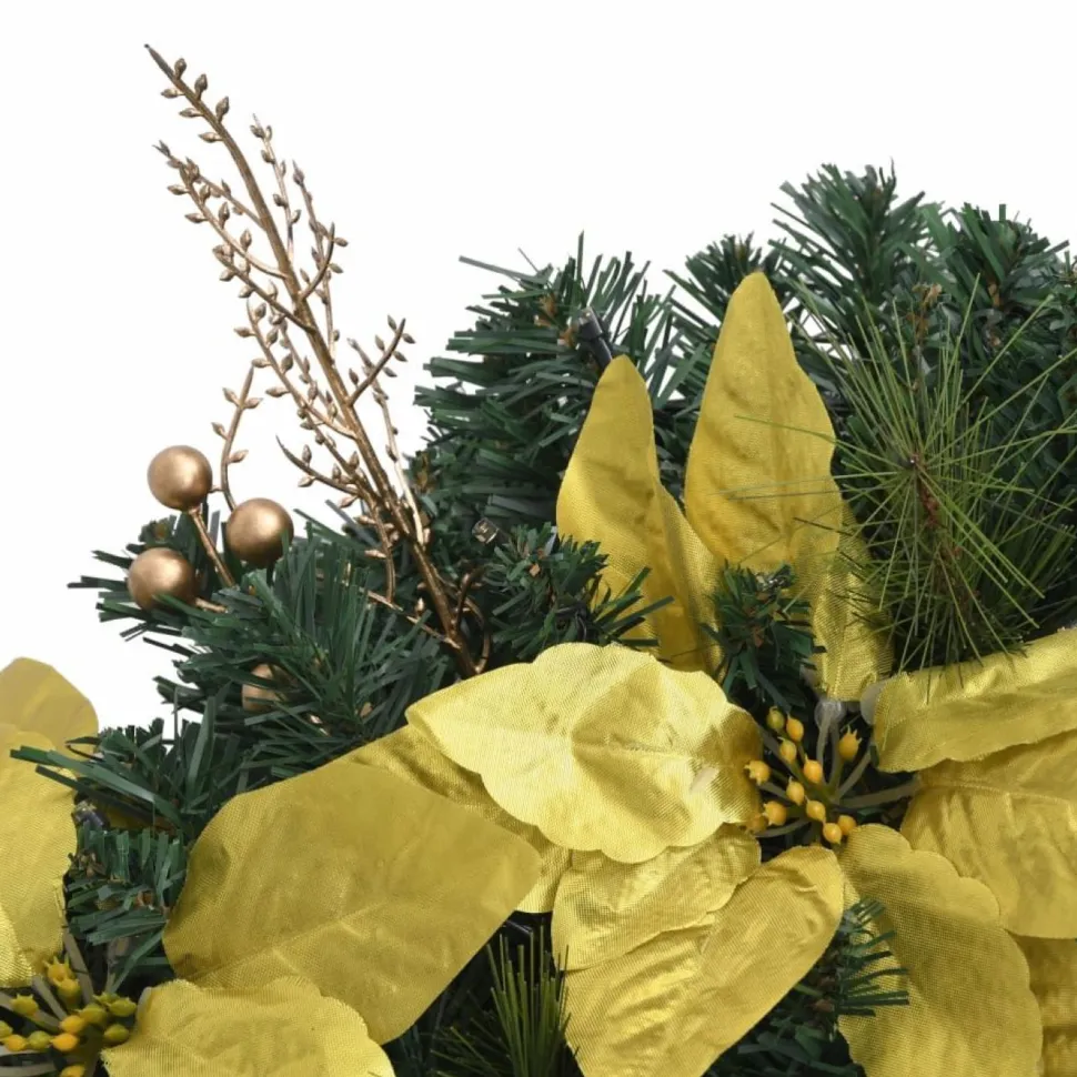 Jouluseppele LED-valoilla, kultakoristelulla, 60cm