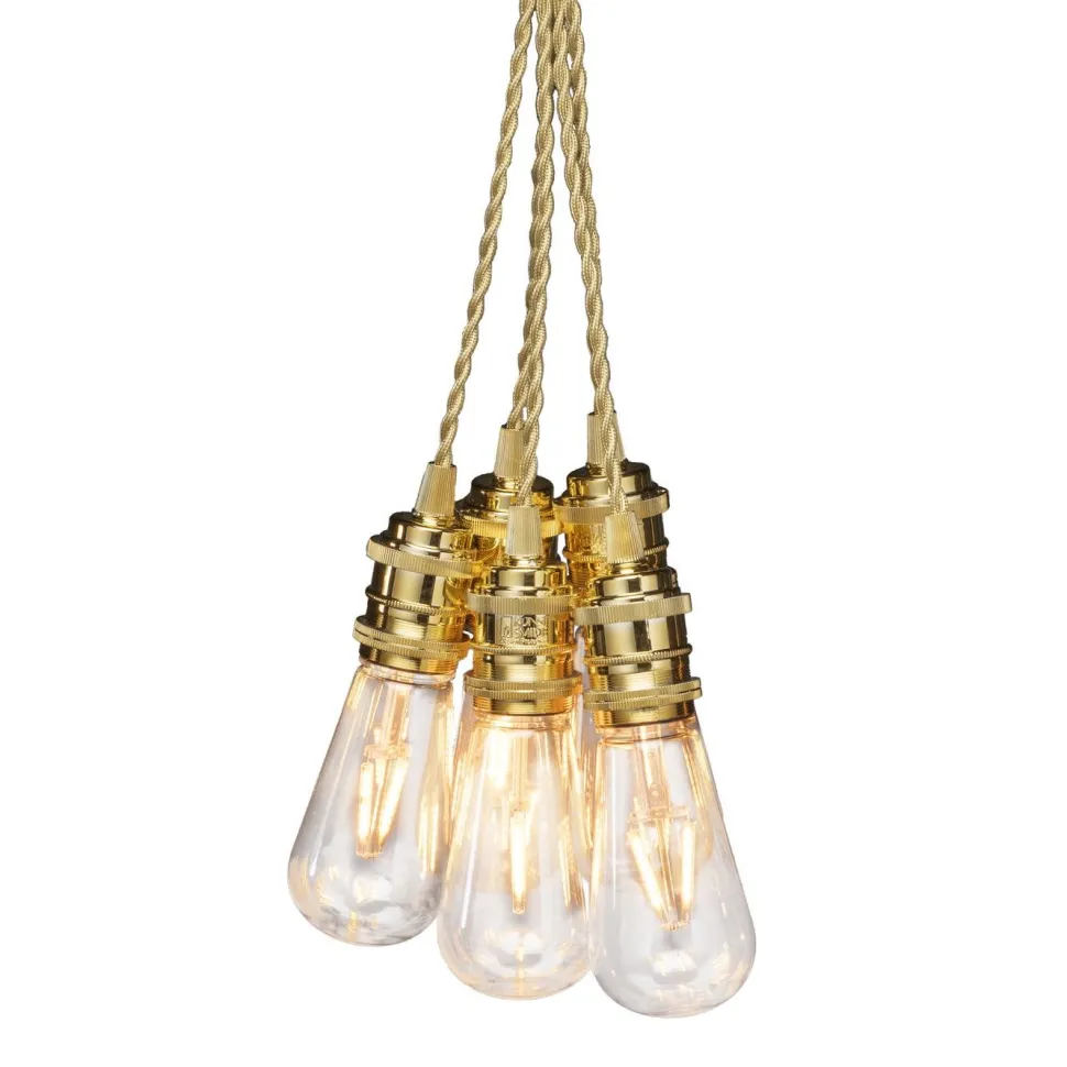 Juhlavalosarja Konstsmide, IP20, 8 x LED, kulta/amber, tekstiilikaapeli, himmennin