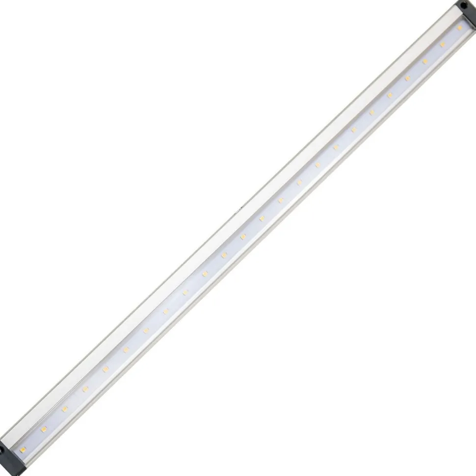 Kalustevalaisin Spectrum LED SMD 3.3W 12V 4000K kosketuskytkin 300x29x10mm hopea mustat päädyt