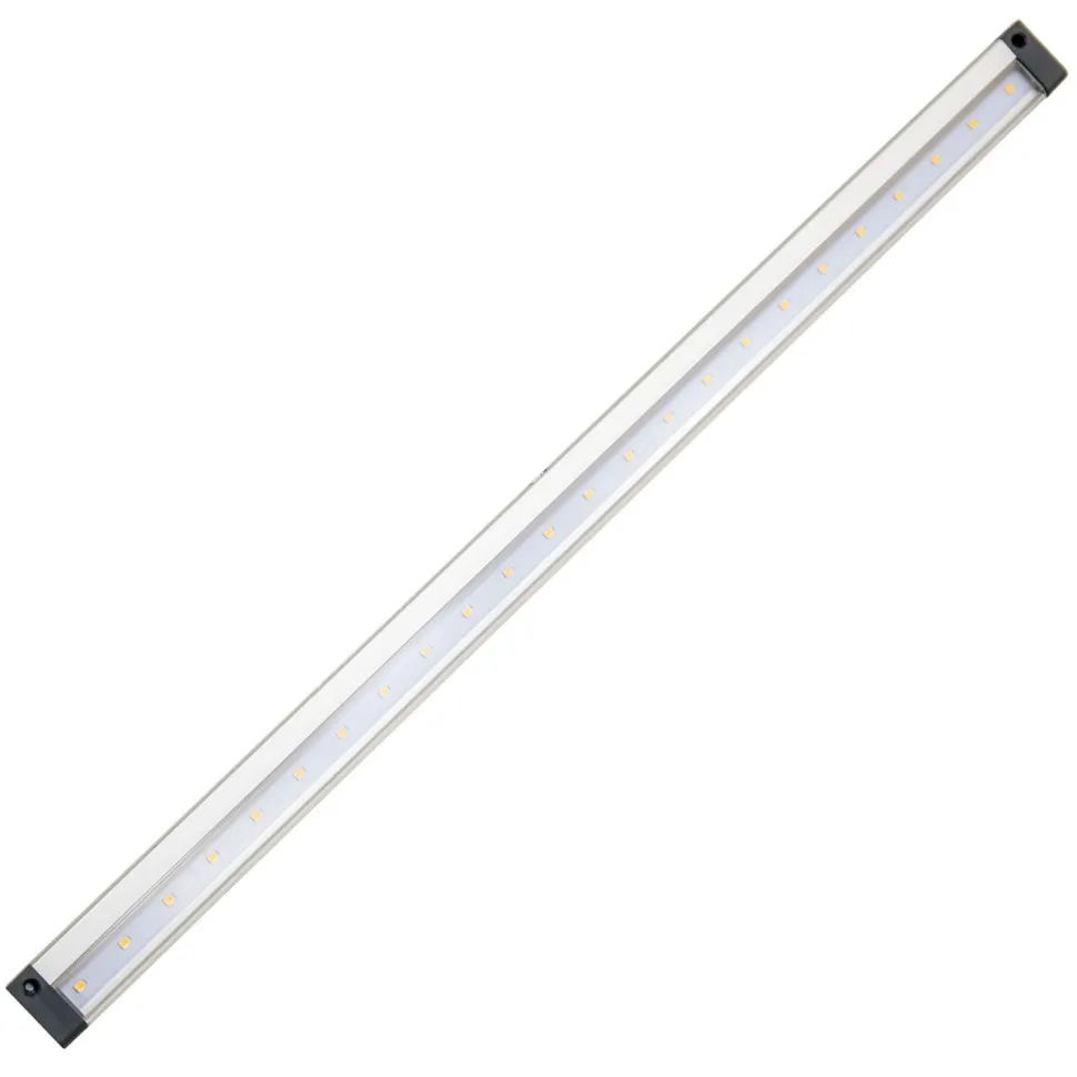 Kalustevalaisin Spectrum LED SMD 3.3W 12V 4000K kosketuskytkin 300x29x10mm hopea mustat päädyt
