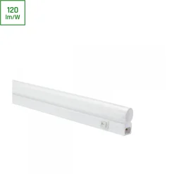 Kalustevalaisin Spectrum T5 600mm 7W 3000K 120° johdolla ja on/off-kytkimellä 582x25x36mm valkoinen