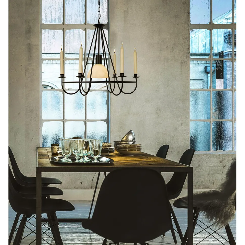 Kattokruunu Aneta Lighting Kronoberg musta ilman lasikupua