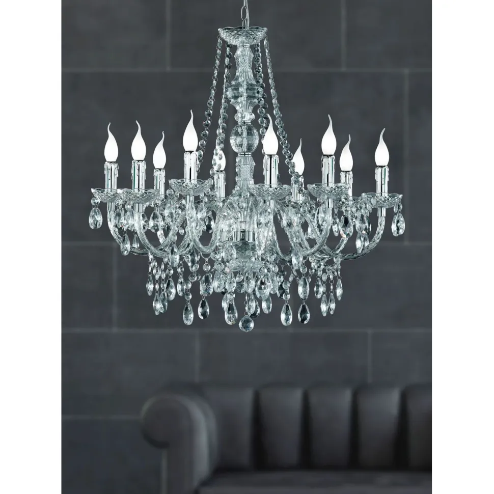Kattokruunu Trio Luster 10-osainen Ø76 cm kromi
