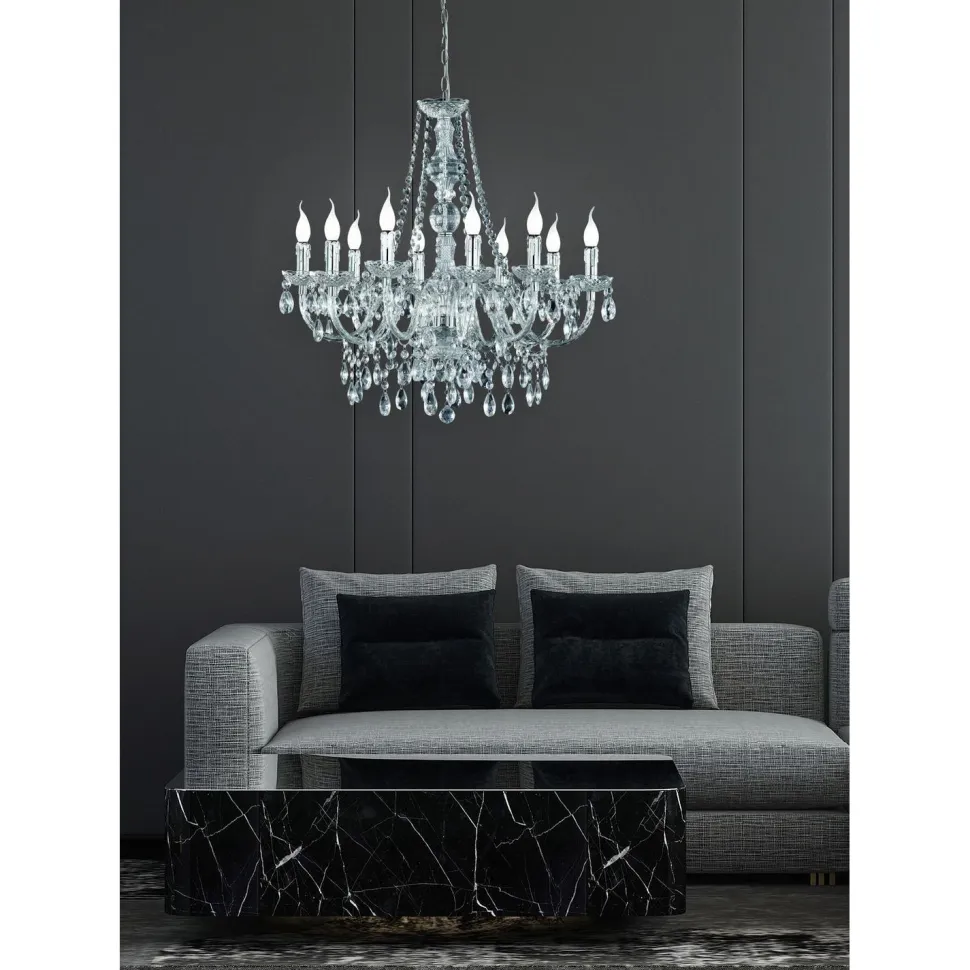 Kattokruunu Trio Luster 10-osainen Ø76 cm kromi