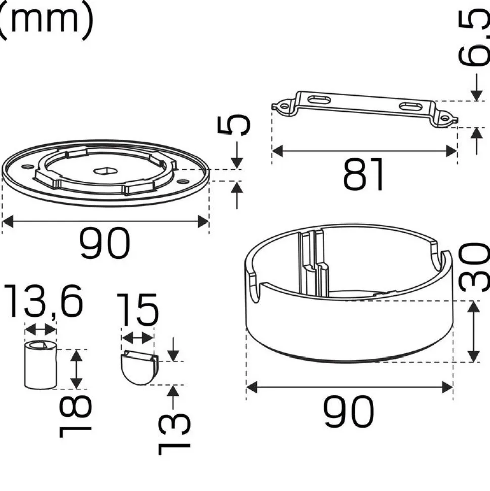 Kattokuppi Hide-a-lite Focus Pendant pinta-asennus valkoinen