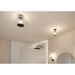 Katto-/seinävalaisin Paulmann Ruya IP44 E27 max. 60W himmennettävä, lasi/kromi