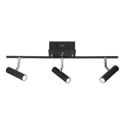 Kattospotti Aneta Lighting Artic 3-osainen suora musta/teräs