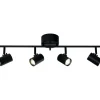 Kattospotti Aneta Lighting Hugin 4-osainen, suora, musta