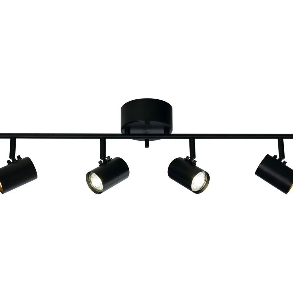Kattospotti Aneta Lighting Hugin 4-osainen, suora, musta