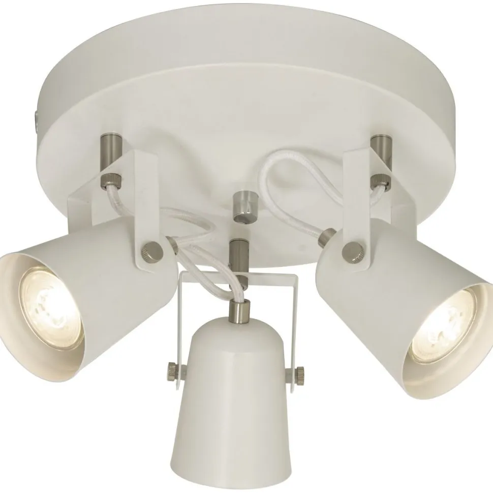 Kattospotti Aneta Lighting Metz pyöreä, 3-osainen, valkoinen