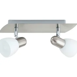 Kattospotti Enea 300x70 mm 2-osainen valkoinen/harjattu teräs