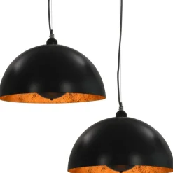 Kattovalaisimet 2kpl musta & kulta puolipallomainen 40cm e27