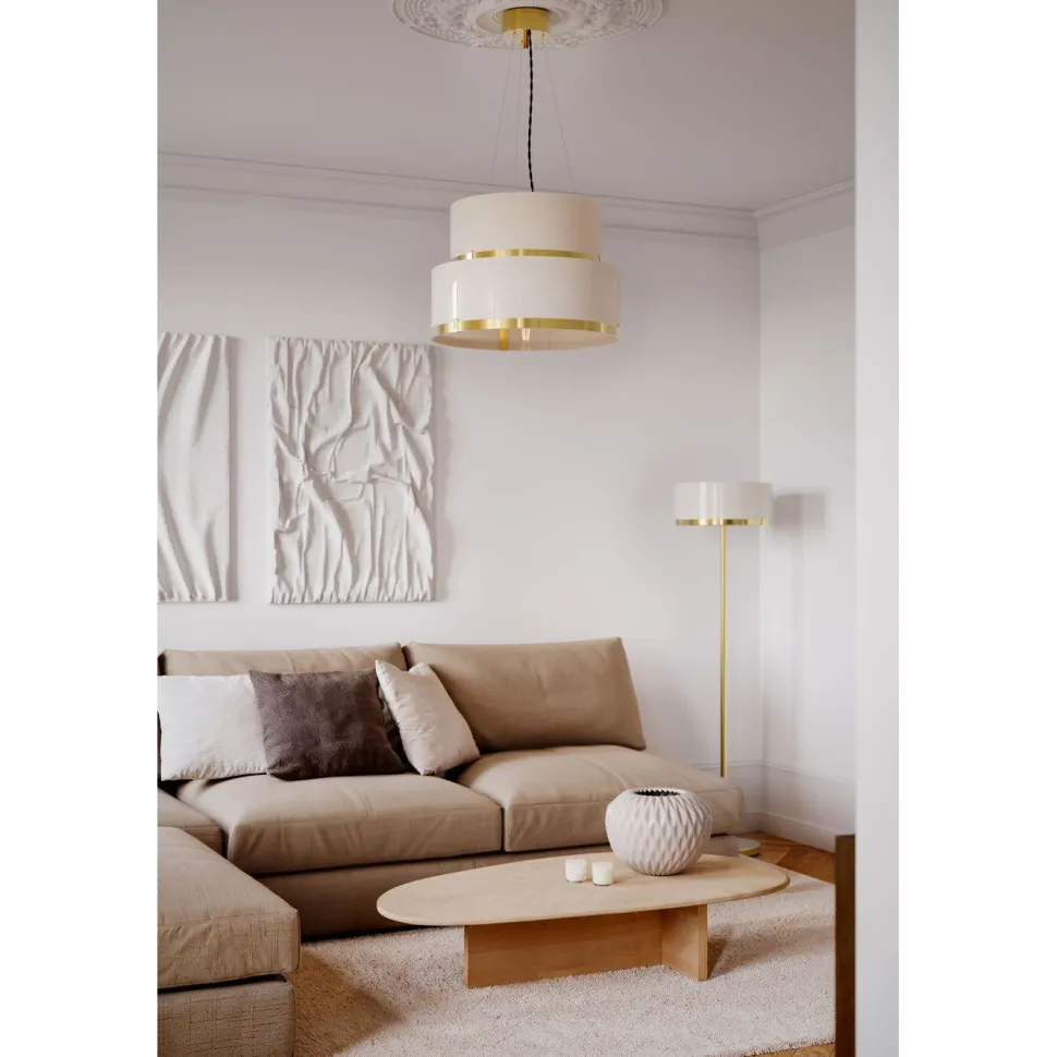 Kattovalaisin By Rydéns Marcel Ø50cm E27 messinki/valkoinen