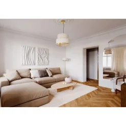 Kattovalaisin By Rydéns Marcel Ø50cm E27 messinki/valkoinen