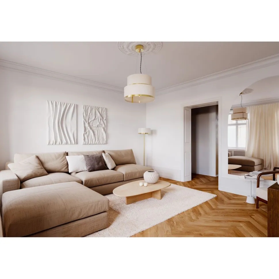 Kattovalaisin By Rydéns Marcel Ø50cm E27 messinki/valkoinen