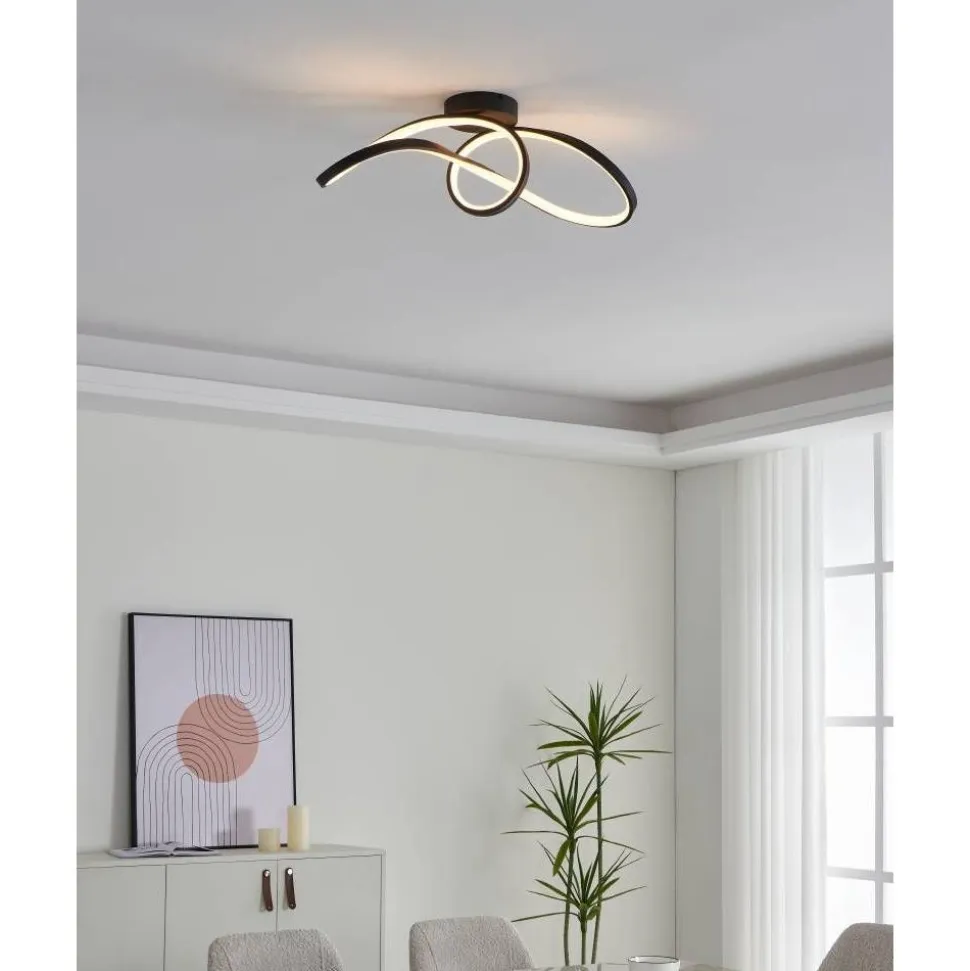 Kattovalaisin Eglo Calarossa-z LED RGB CCT musta/valkoinen