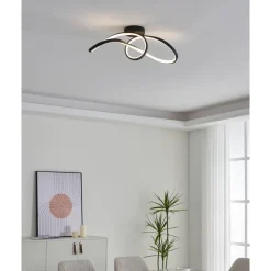 Kattovalaisin Eglo Calarossa-z LED RGB CCT musta/valkoinen