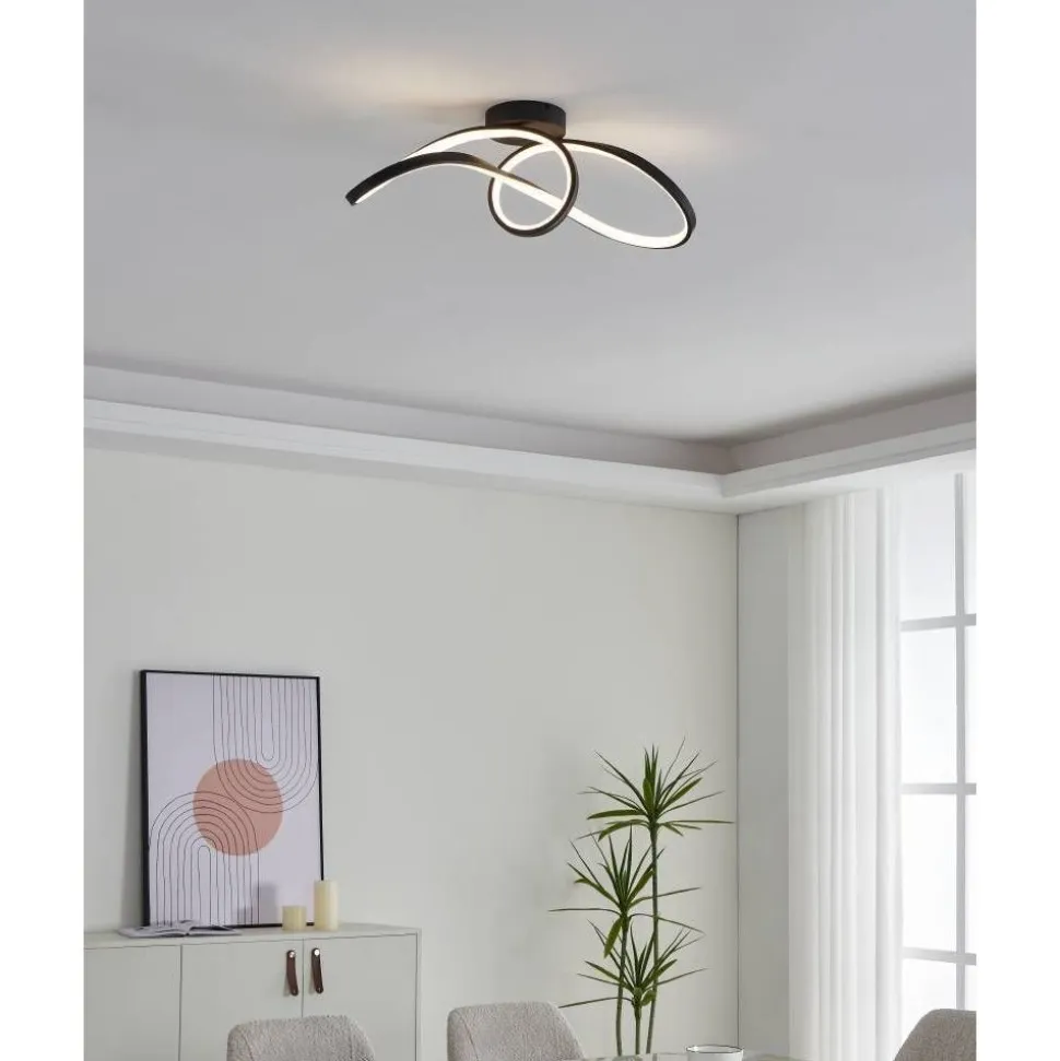 Kattovalaisin Eglo Calarossa-z LED RGB CCT musta/valkoinen