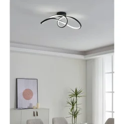 Kattovalaisin Eglo Calarossa-z LED RGB CCT musta/valkoinen