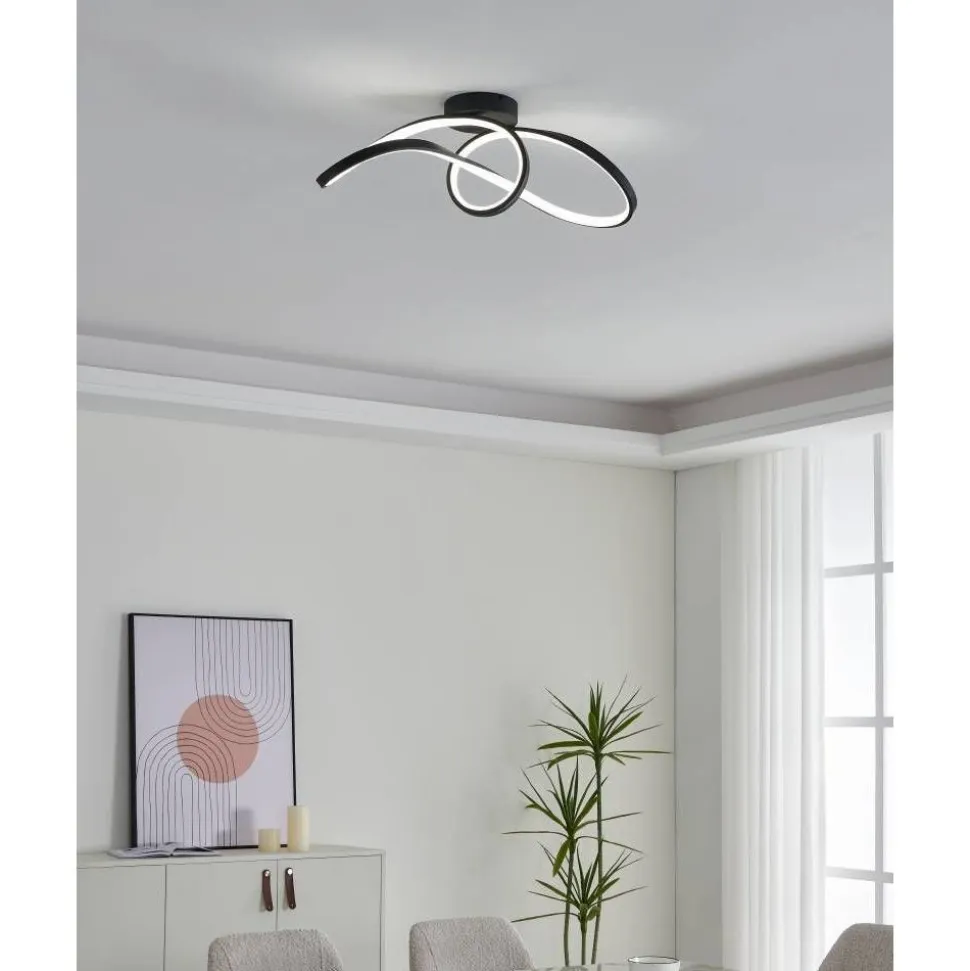 Kattovalaisin Eglo Calarossa-z LED RGB CCT musta/valkoinen