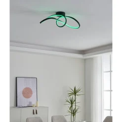 Kattovalaisin Eglo Calarossa-z LED RGB CCT musta/valkoinen