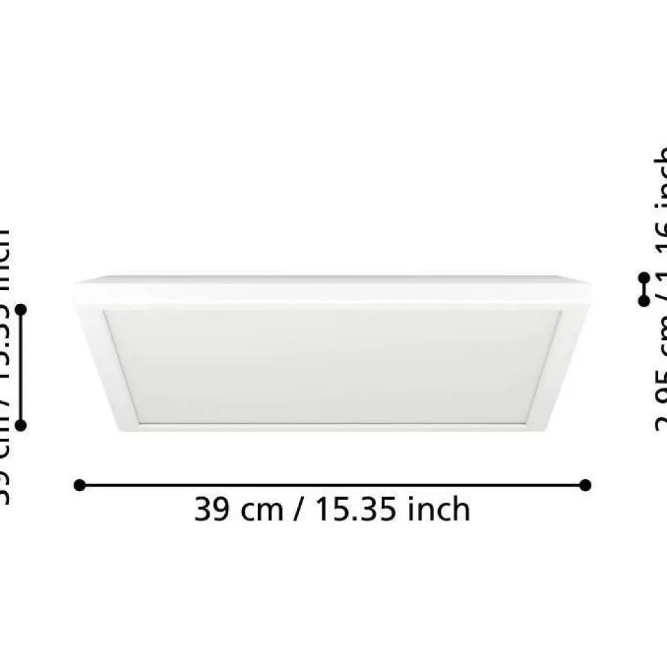 Kattovalaisin Eglo Rovito LED CCT 39x39cm IP44 valkoinen