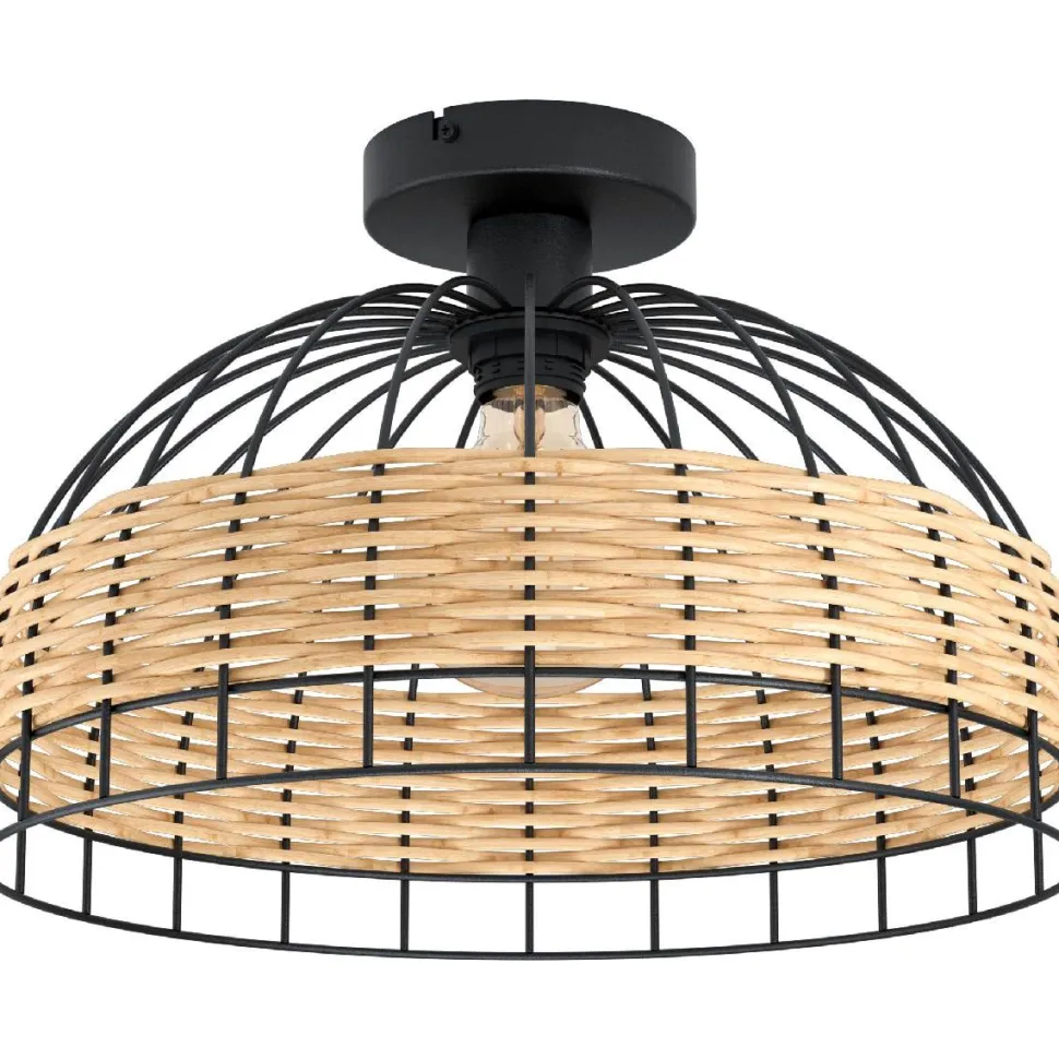 Kattovalaisin Eglo Vintage Anwick Ø380mm musta/puu