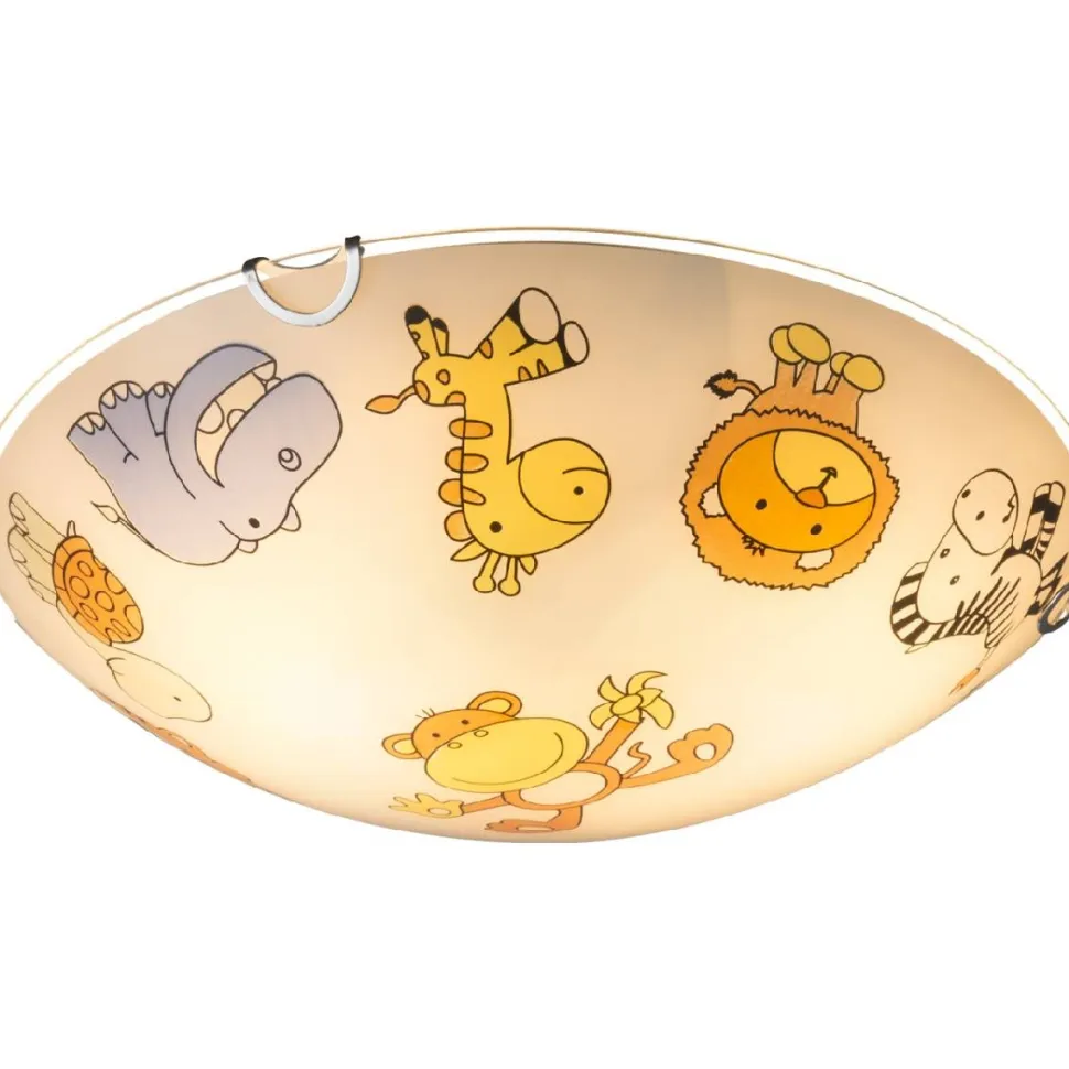 Kattovalaisin Globo Kiddy Viidakko Ø30x6,5cm 60W monivärinen