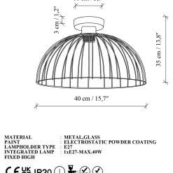 Kattovalaisin Linento Lighting Kadeh musta
