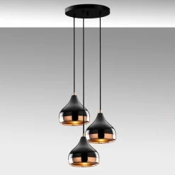 Kattovalaisin Linento Lighting Mint 3-osainen Ø37 cm musta/kupari