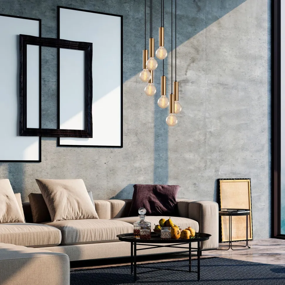 Kattovalaisin Linento Lighting Tempo 7-osainen messinki/musta