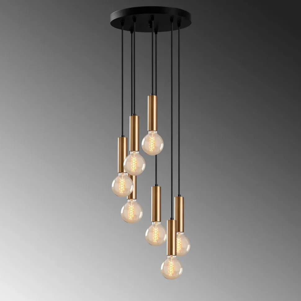 Kattovalaisin Linento Lighting Tempo 7-osainen messinki/musta