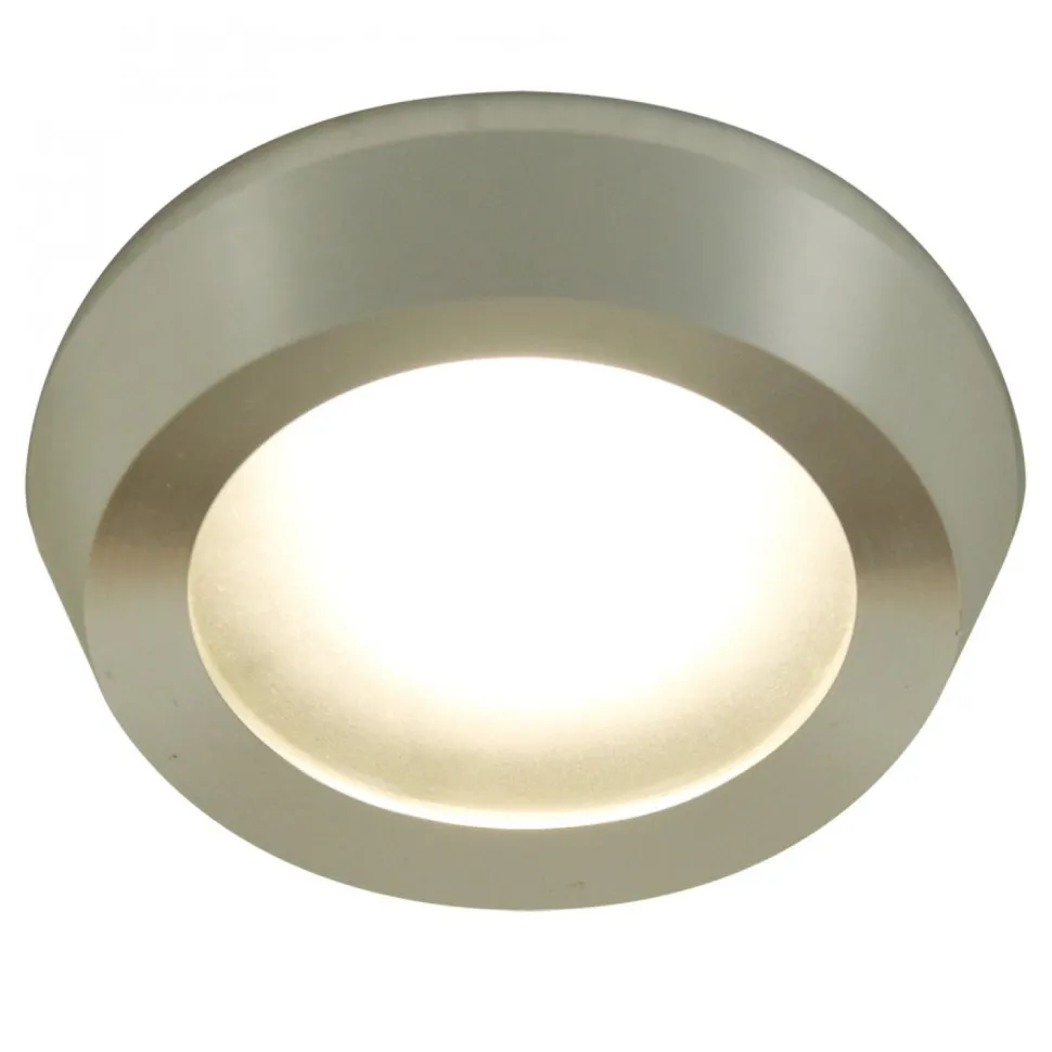 Kattovalaisin Carus IP44 Ø 84x20 mm upotettava alumiini/satiinilasi