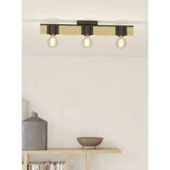 Kattovalaisin Eglo Bailrigg, 3xE27, 40W, IP20, puu/musta