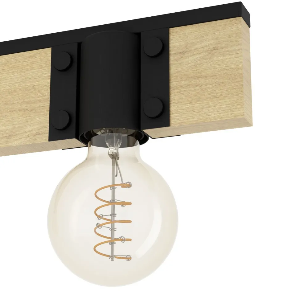 Kattovalaisin Eglo Bailrigg, 3xE27, 40W, IP20, puu/musta