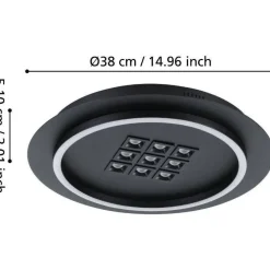 Kattovalaisin Eglo Balazote LED CCT Ø38cm musta