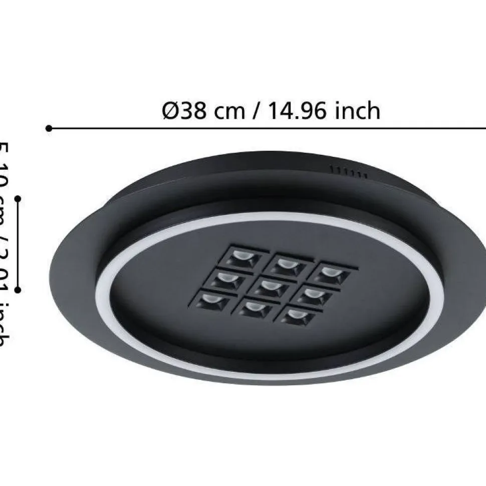 Kattovalaisin Eglo Balazote LED CCT Ø38cm musta