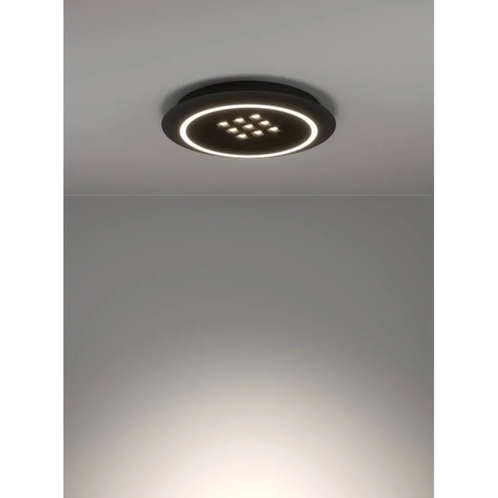 Kattovalaisin Eglo Balazote LED CCT Ø38cm musta